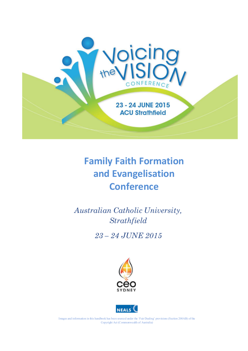 Voicing the Vision: Family Faith and Evangelisation Conference.